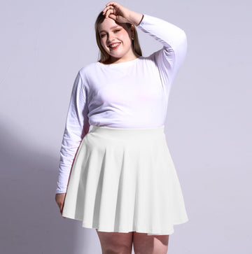 Woochic Jupe Plissée Rétro Évasée Haute Taille Élastique pour Femme